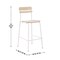 Emma and Oliver Blanchard Set of 2 Bar Stools with Metal Frames and Solid Wood Seats and Backs with Antique Finishes